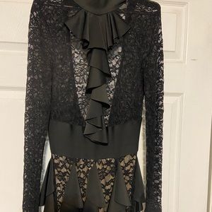 Goodtime USA ruffle and lace bodycon holiday dress